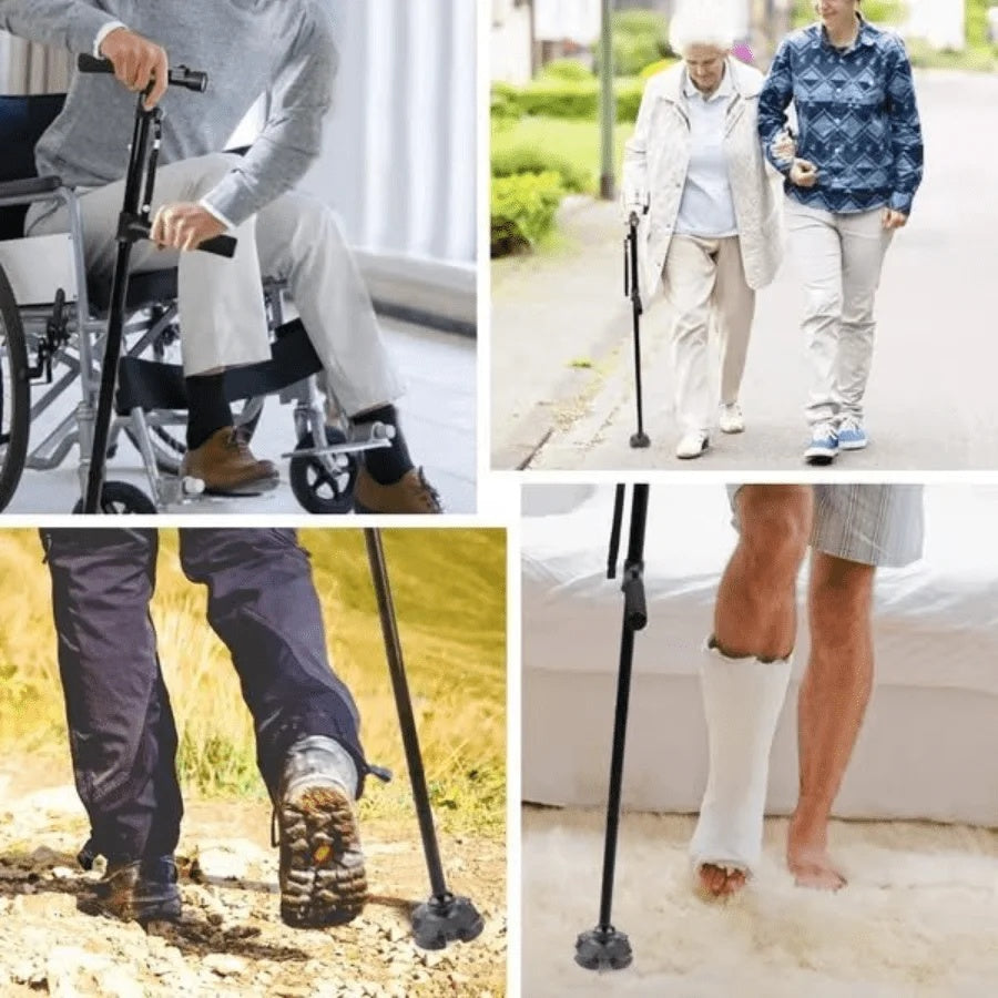 Audenora™ Smart Walking Cane – Foldable, Adjustable Cane with Alarm & LED Light