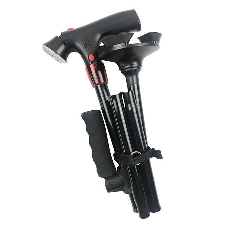 Audenora™ Smart Walking Cane – Foldable, Adjustable Cane with Alarm & LED Light