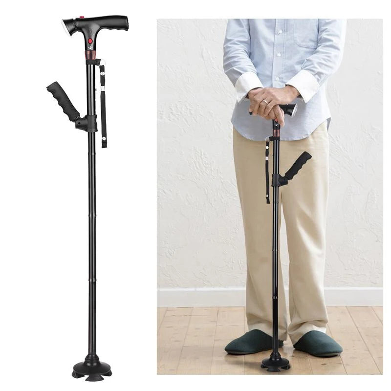 Audenora™ Smart Walking Cane – Foldable, Adjustable Cane with Alarm & LED Light